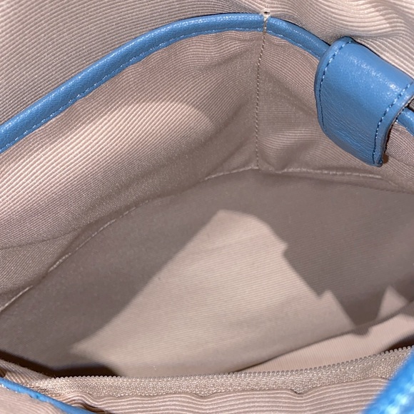 Talbots Blue Cream Leather Shoulder Bag - Picture 3 of 4